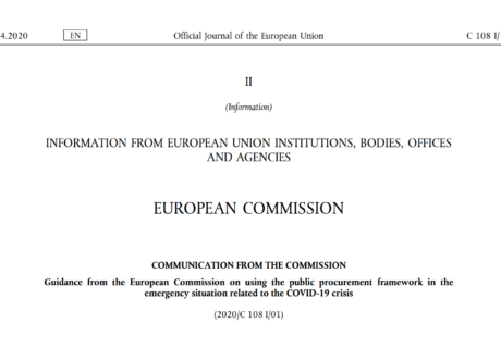 New guidance for public buyers in COVID 19 crisis context