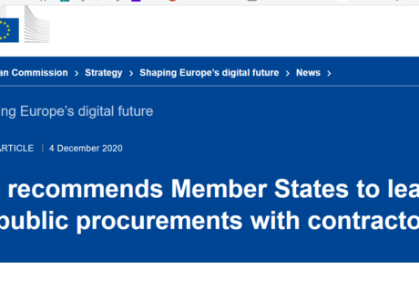 EU recommends to leave intellectual property rights ownership in public procurements with contractors